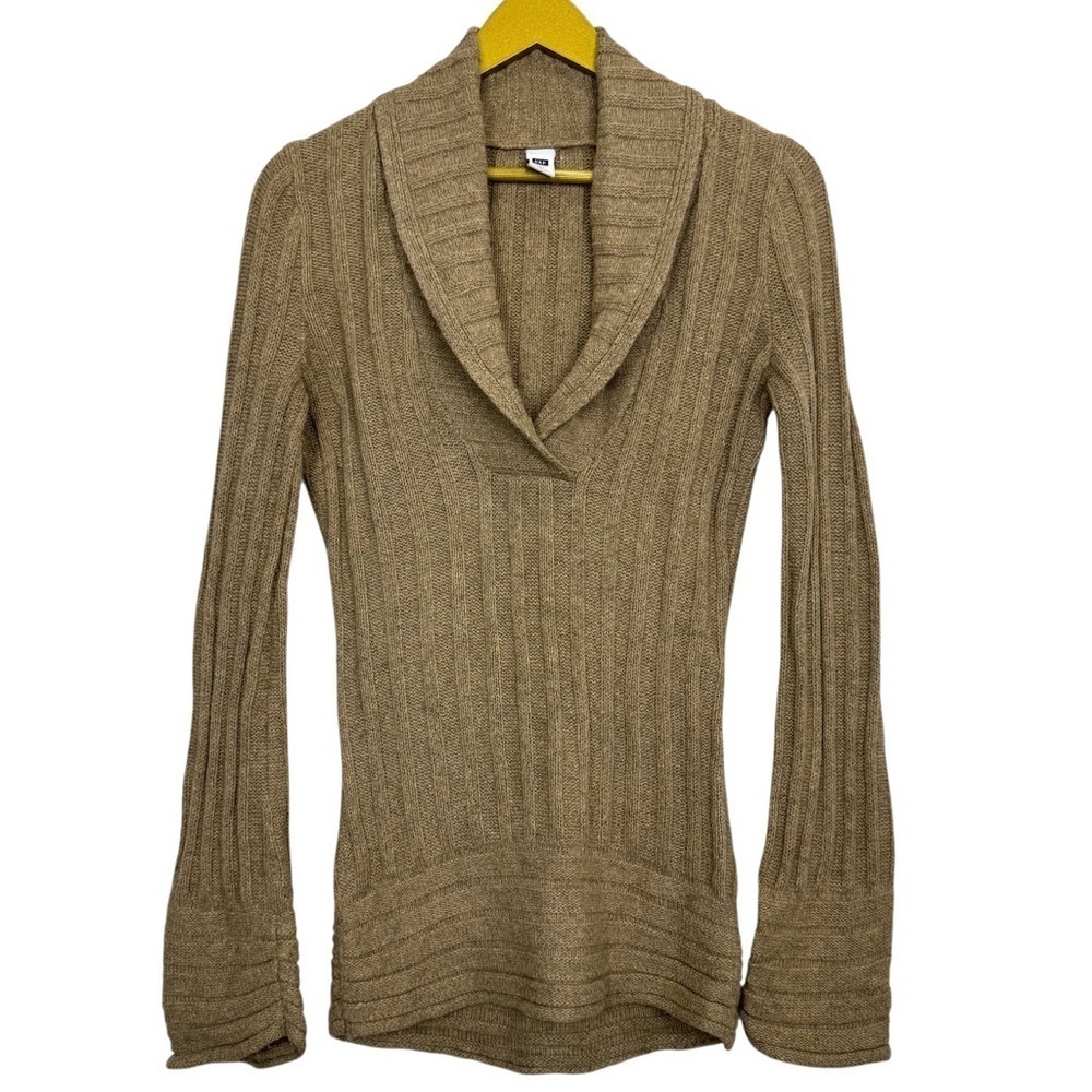 Vintage Y2K GAP Fitted V-Neck Sweater Size S Brown Wool Blend Bella Swan Preppy